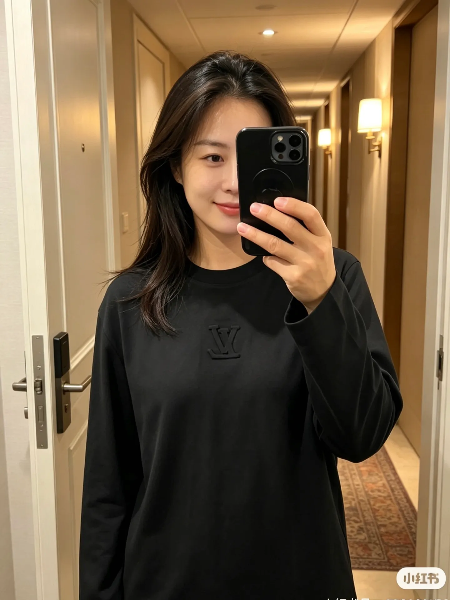 Louis Vuitton/Louis Vuitton embossed logo embossed long-sleeved T-shirt